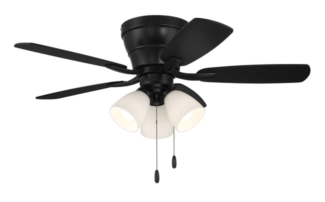 WHL42FB5C3 - Wheeler 42 3-Light 42" 5 Blade Ceiling Fan with Light Kit - Flat Black