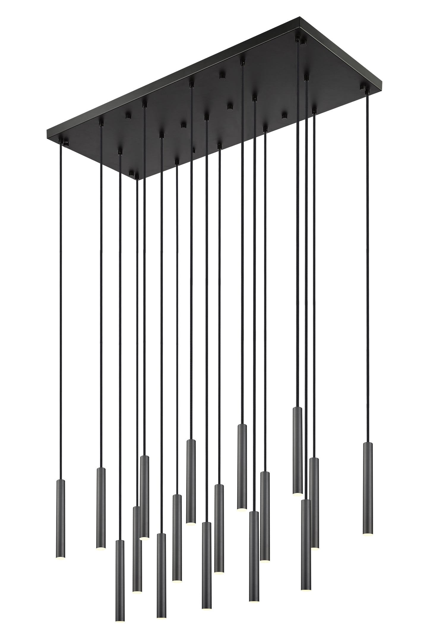 919MP12-17L-MB-LED - Forest 17 Light Linear 42" Chandelier - Matte Black