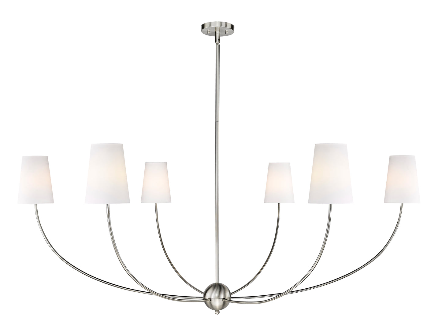 3040-62BN - Shannon 6 Light 62" Chandelier - Brushed Nickel