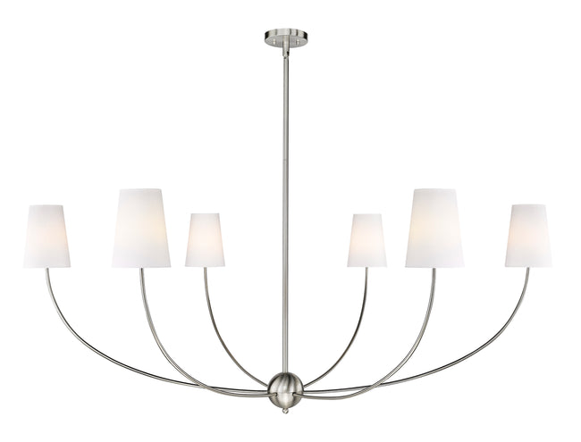 3040-62BN - Shannon 6 Light 62" Chandelier - Brushed Nickel