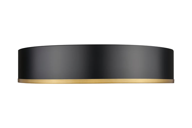 1018F20-MB-MGLD-LED - Bradley 1 Light Flush 20" Mount - Matte Black / Modern Gold