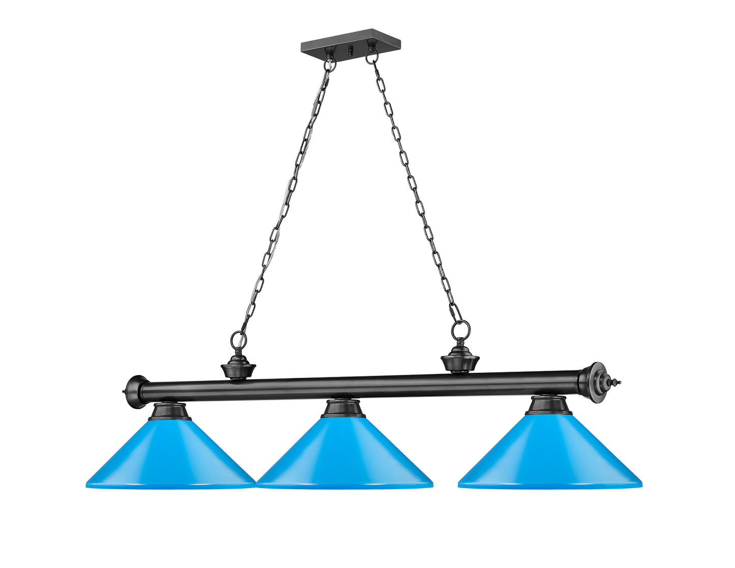 2306-3BP-MEB - Cordon 3 Light 58" Billiard - Bronze Plate