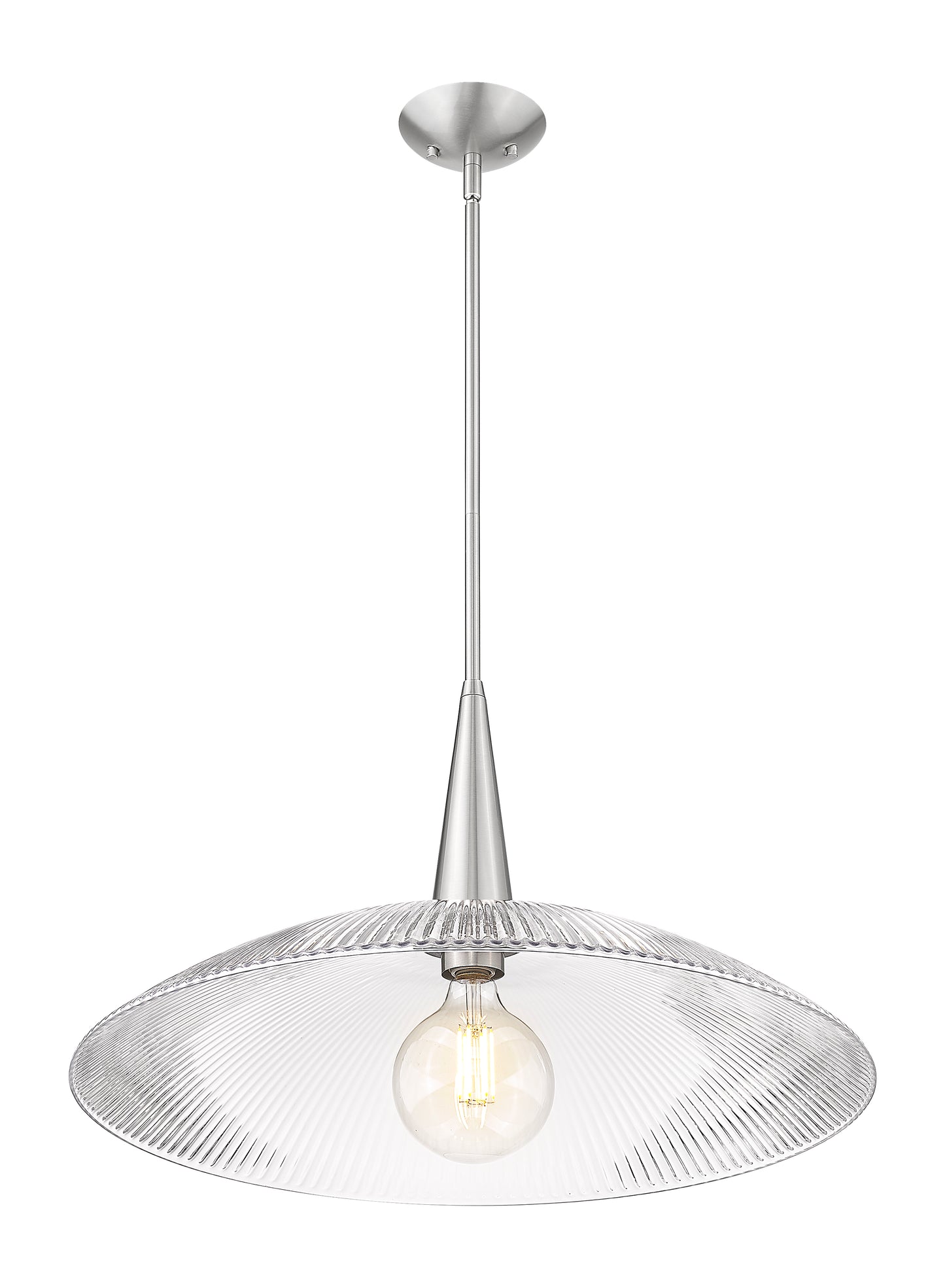3051P24-BN - Lunelle 1 Light 24" Pendant - Brushed Nickel
