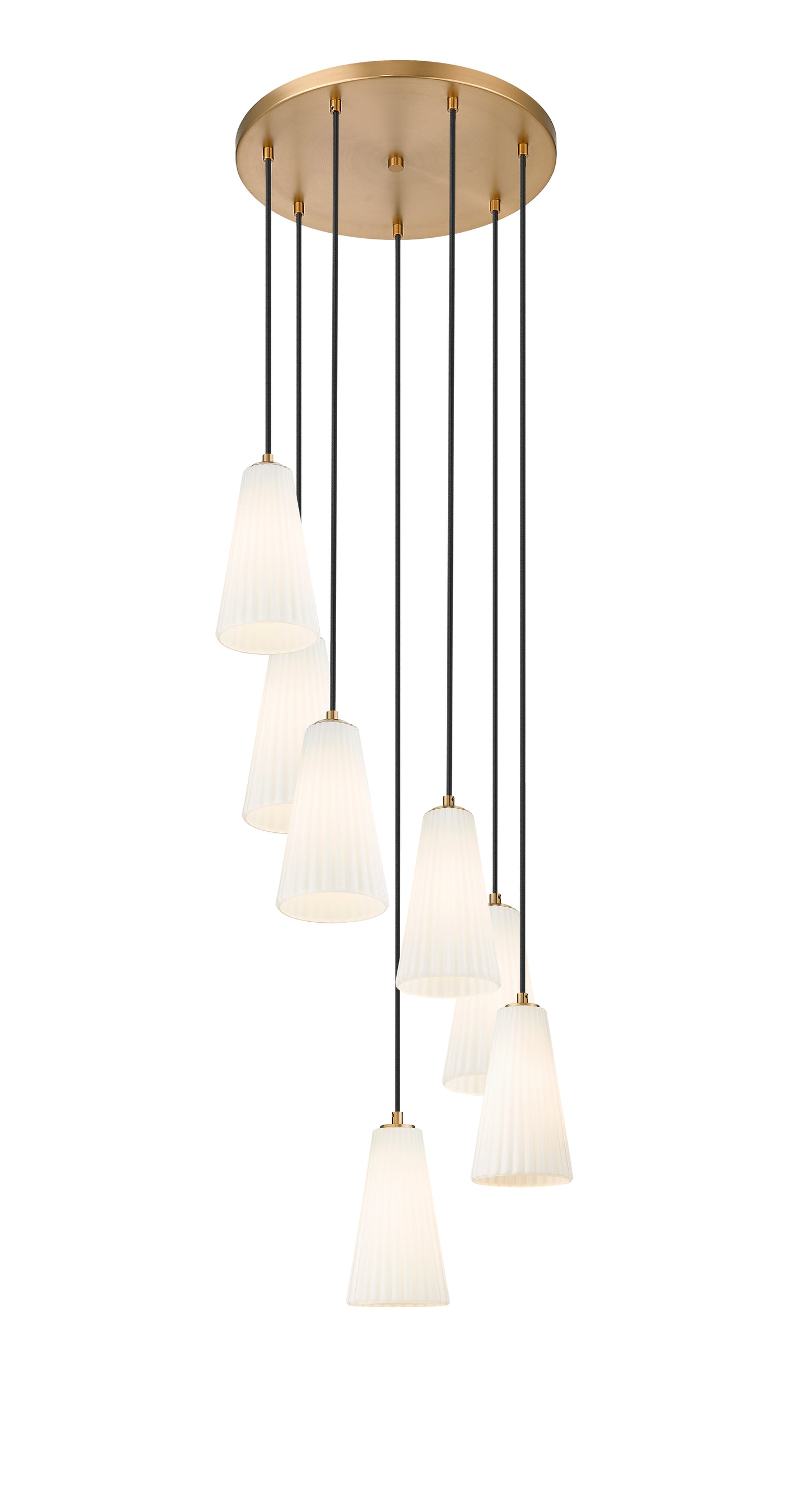 3043P6-7R-MGLD - Farrell 7 Light 18" Chandelier - Modern Gold