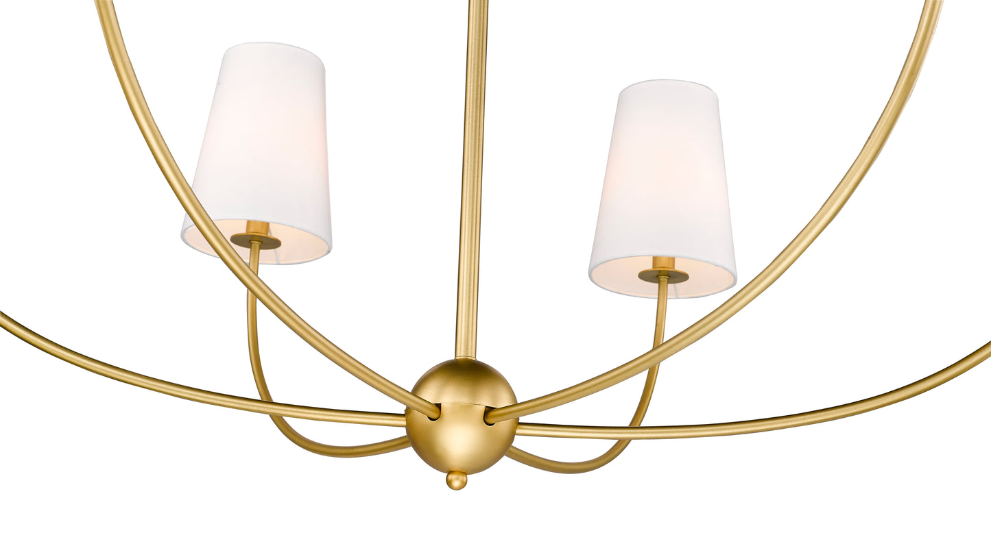 3040-42RB - Shannon 6 Light 42" Chandelier - Rubbed Brass
