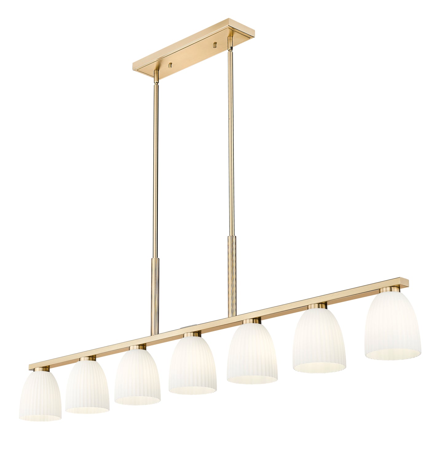 7518-7L-MGLD - Naya 7 Light Linear 64" Chandelier - Modern Gold