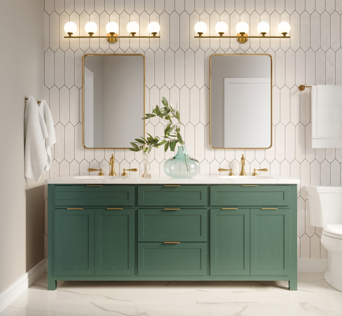 1100-5V-MGLD - Neoma 5 Light 38" Vanity - Modern Gold