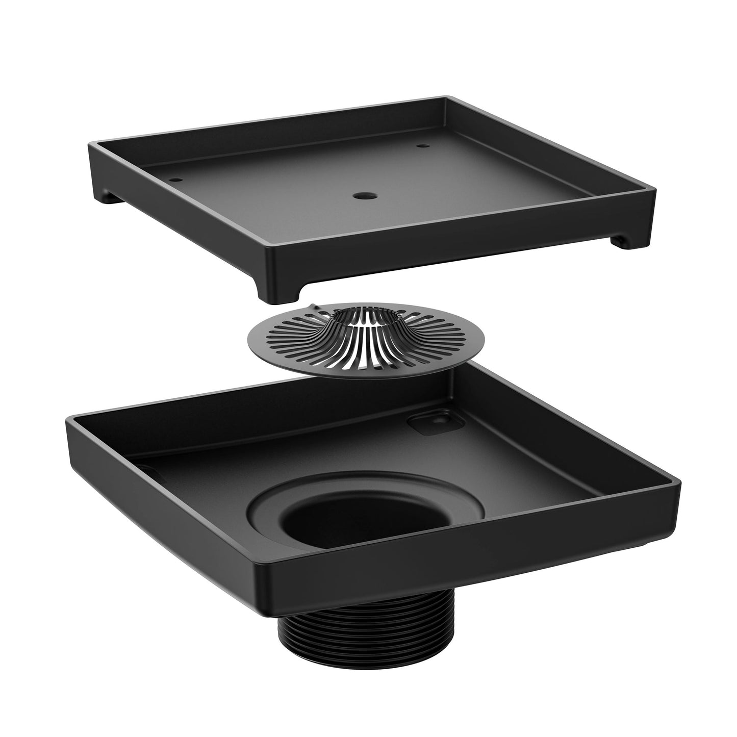 ETID-6-MB - 6" Legacy Solid Forged Brass Tile-In Drain - Matte Black