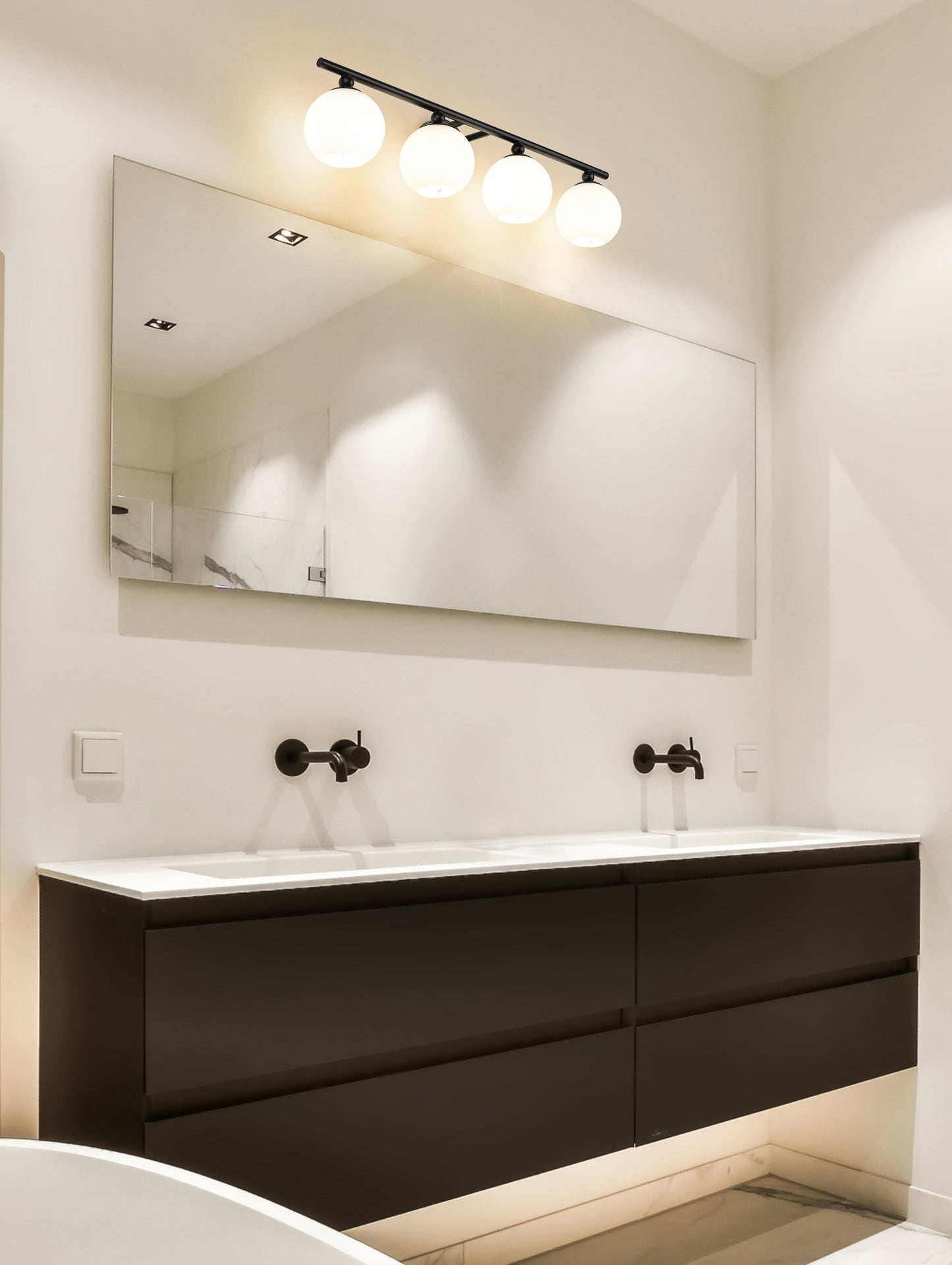 1100-4V-MB - Neoma 4 Light 30" Vanity - Matte Black