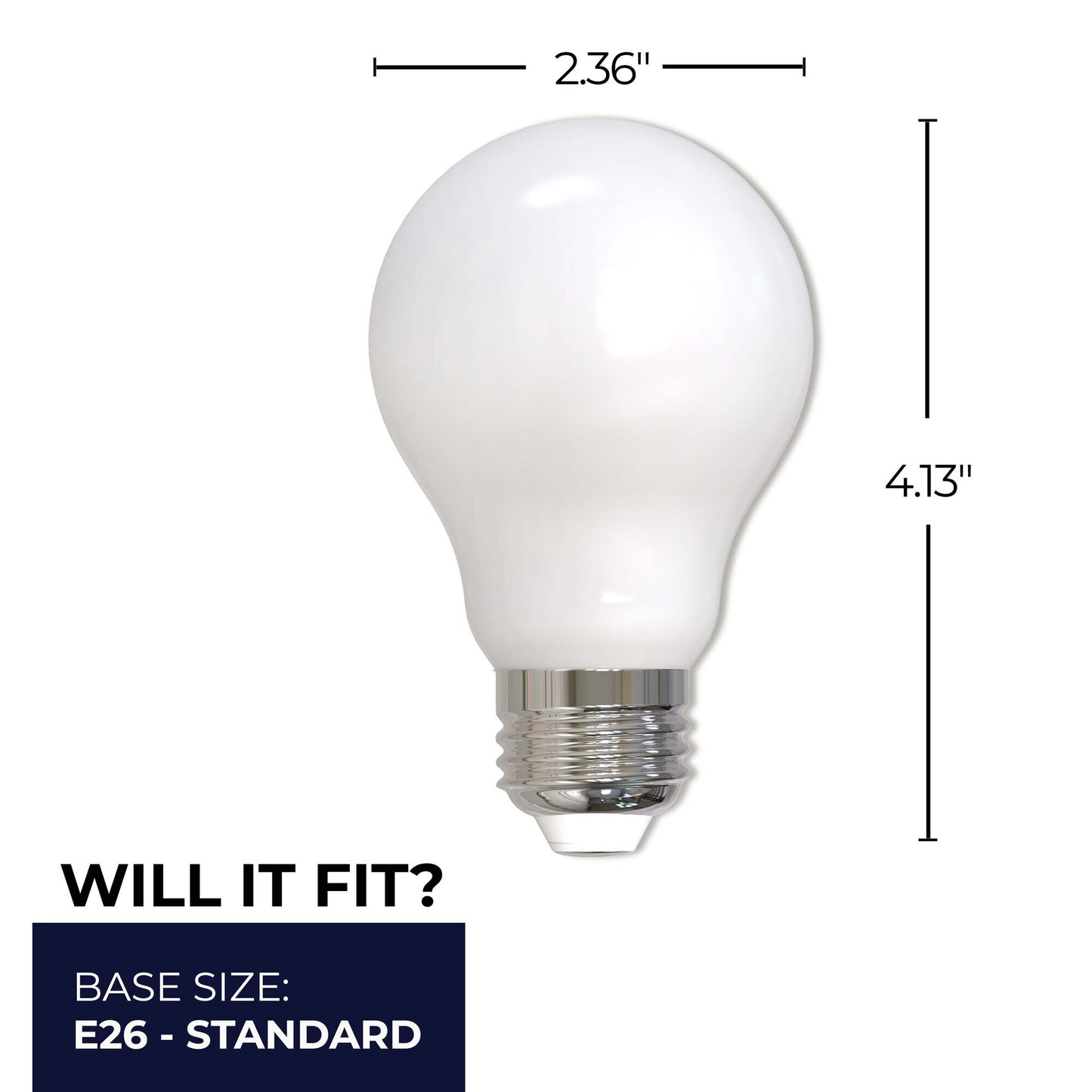 776922 - Dimmable Milky A19 LED Light Bulb - 9 Watt - 3000K - 4 Pack