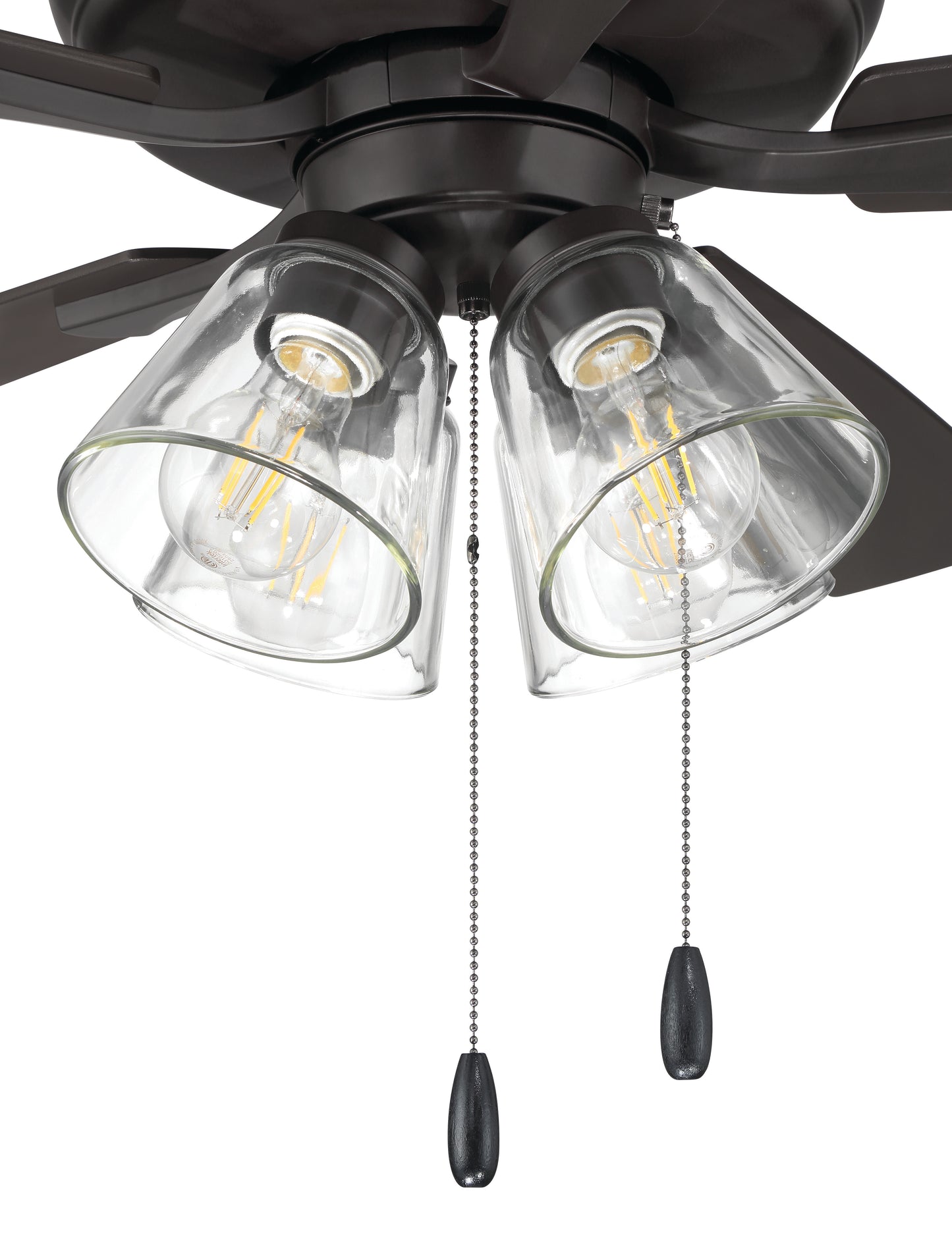 ECF104CBZ5-CBZWLN - Eos Clear 4 Light 52" 5 Blade Ceiling Fan with Light Kit - Classic Bronze