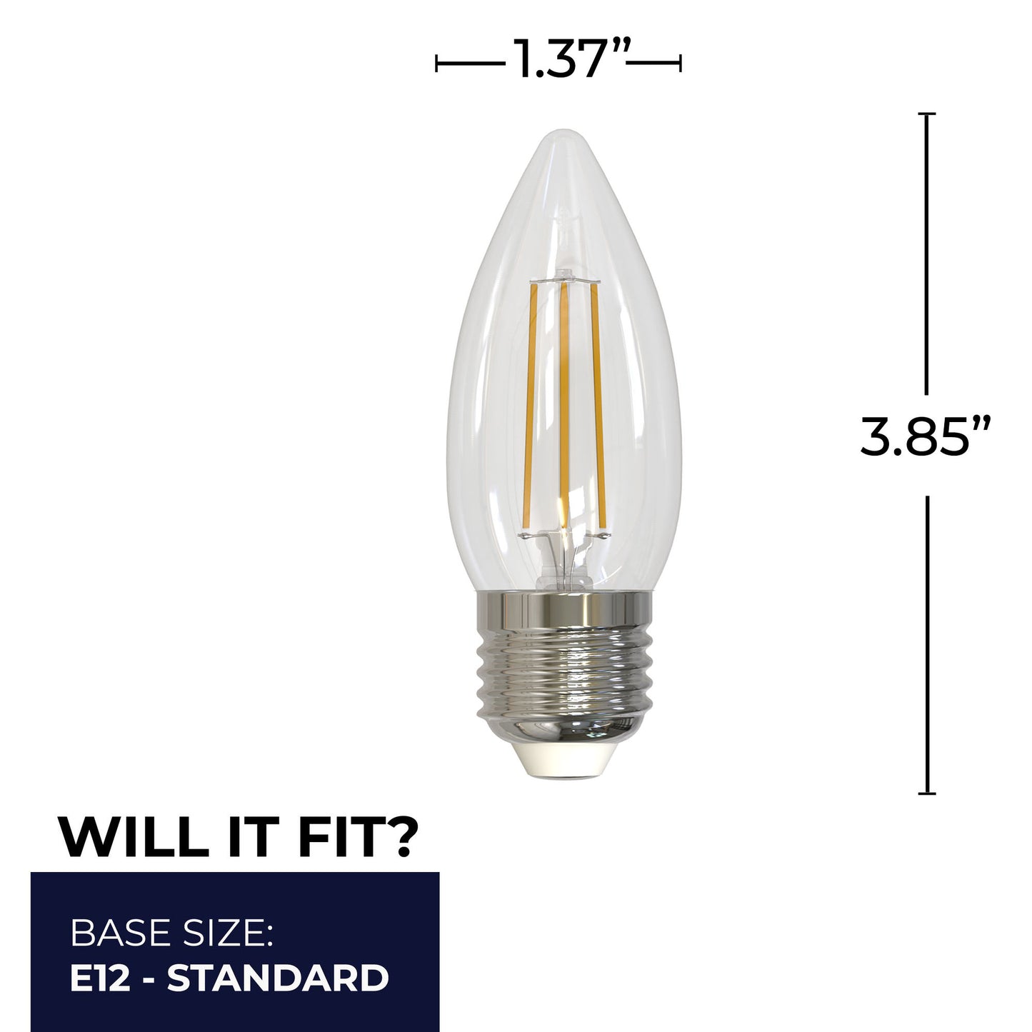 776862 - Dimmable B11 LED Light Bulb - 4.5 Watt - 2700K - 6 Pack