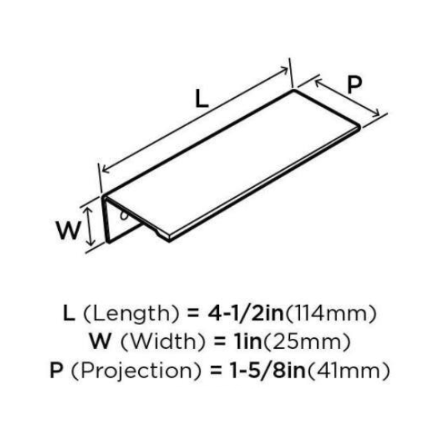 BP36574G10 - Edge Pull 4 1/2" Finger Pull - Satin Nickel