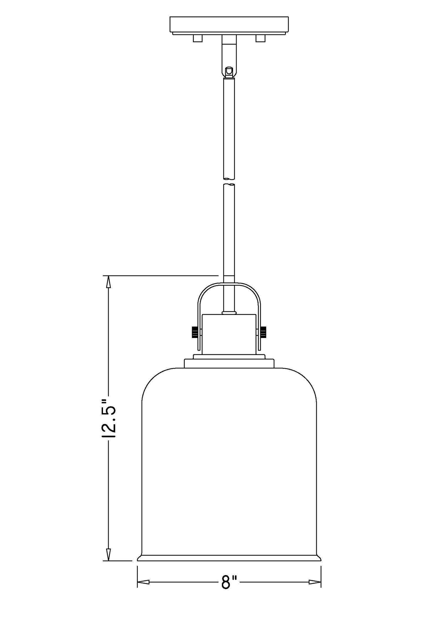 340P8-HG - Kinsley 1 Light 8" Pendant - Heirloom Gold