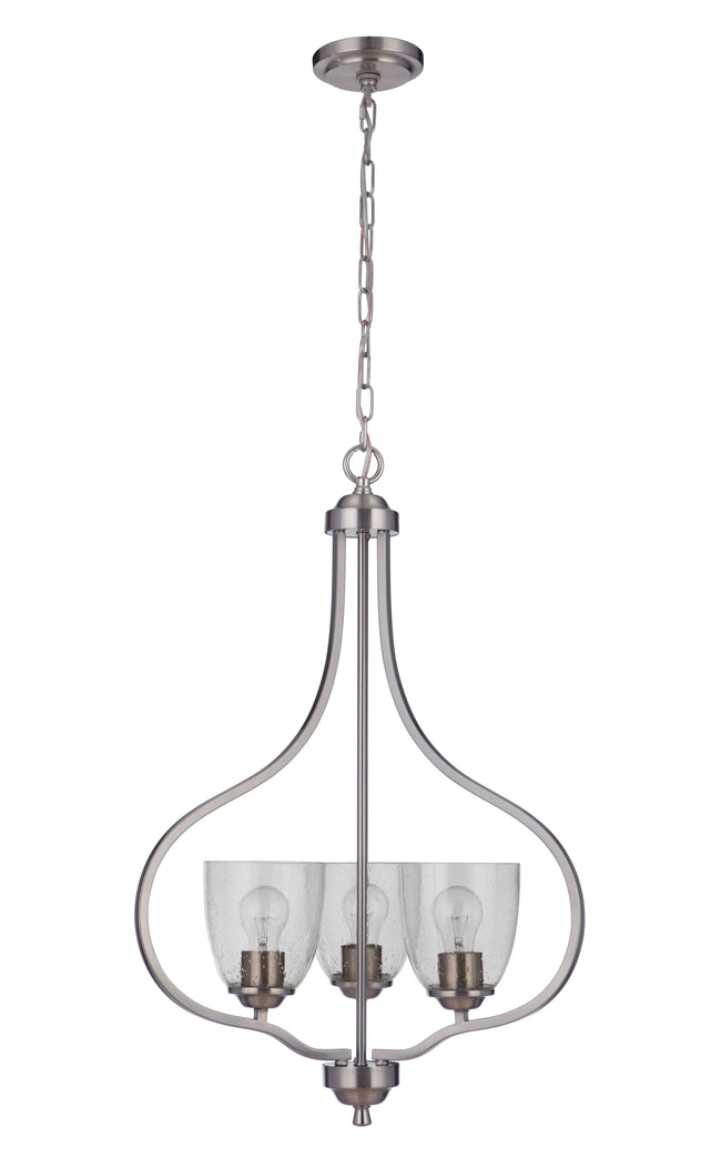 49933-BNK - Serene 3 Light 22" Wide Foyer Light - Brushed Nickel