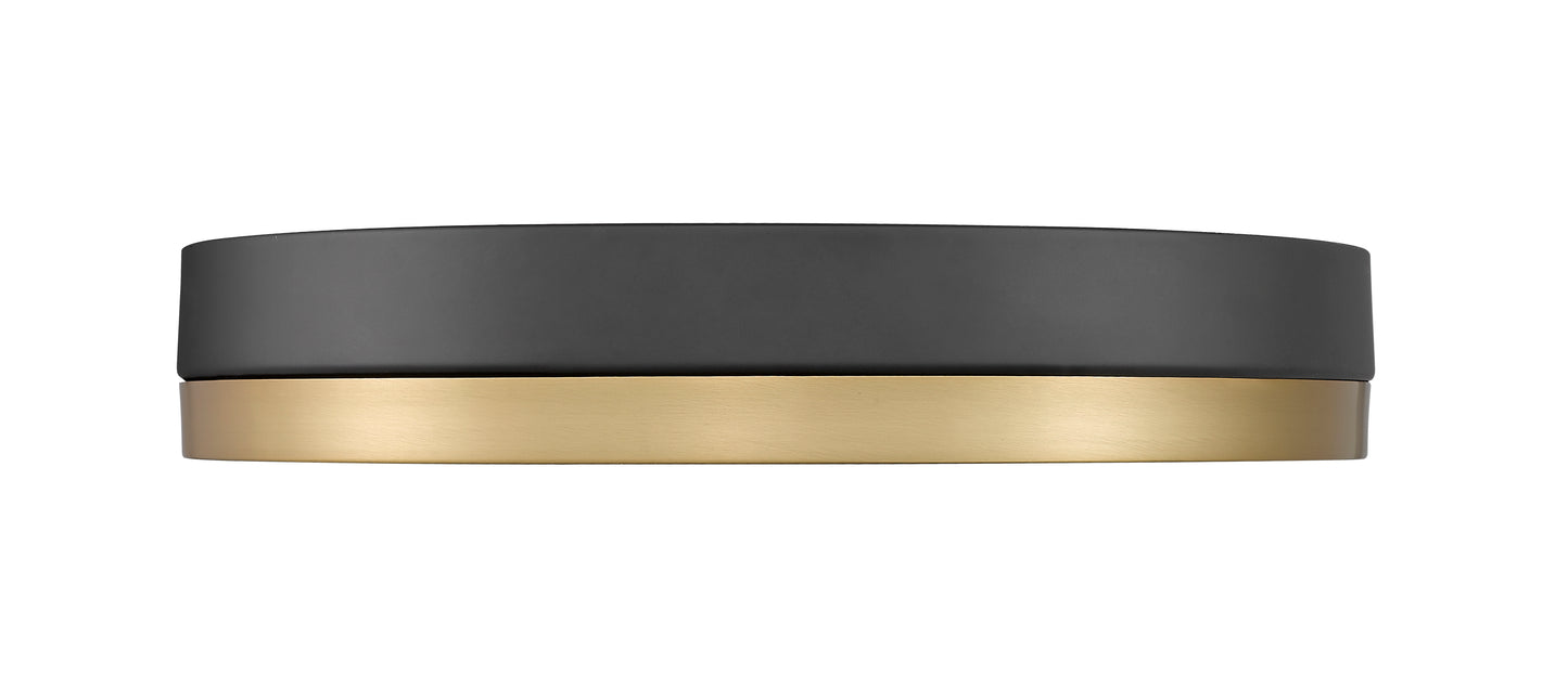 1006F16-MB-MGLD-LED - Algar 1 Light Flush 16" Mount - Matte Black / Modern Gold