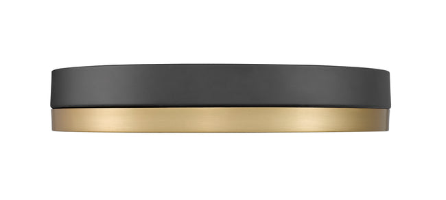 1006F16-MB-MGLD-LED - Algar 1 Light Flush 16" Mount - Matte Black / Modern Gold