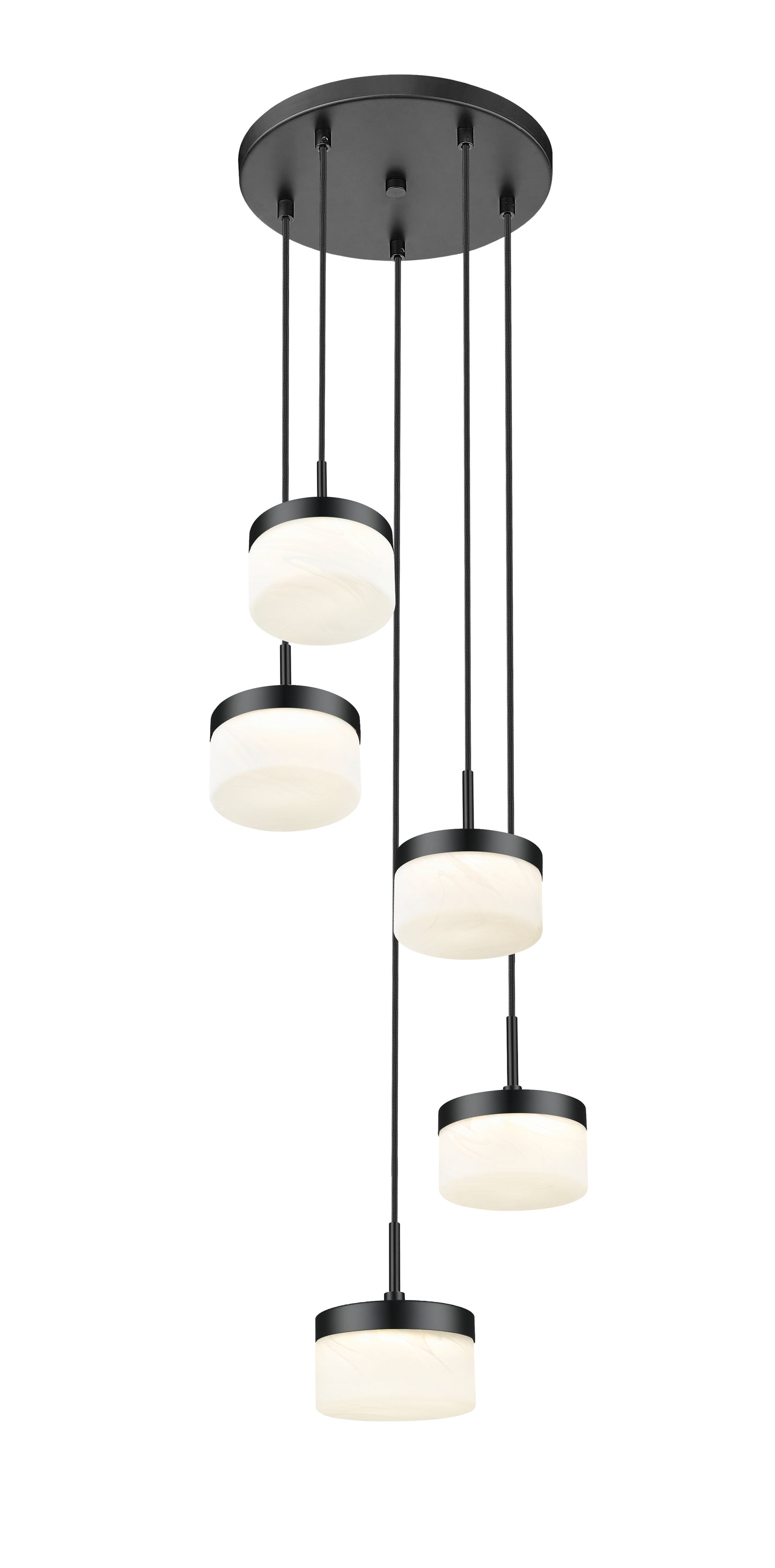 827P6-5R-MB-LED - Renaud 5 Light 16" Chandelier - Matte Black