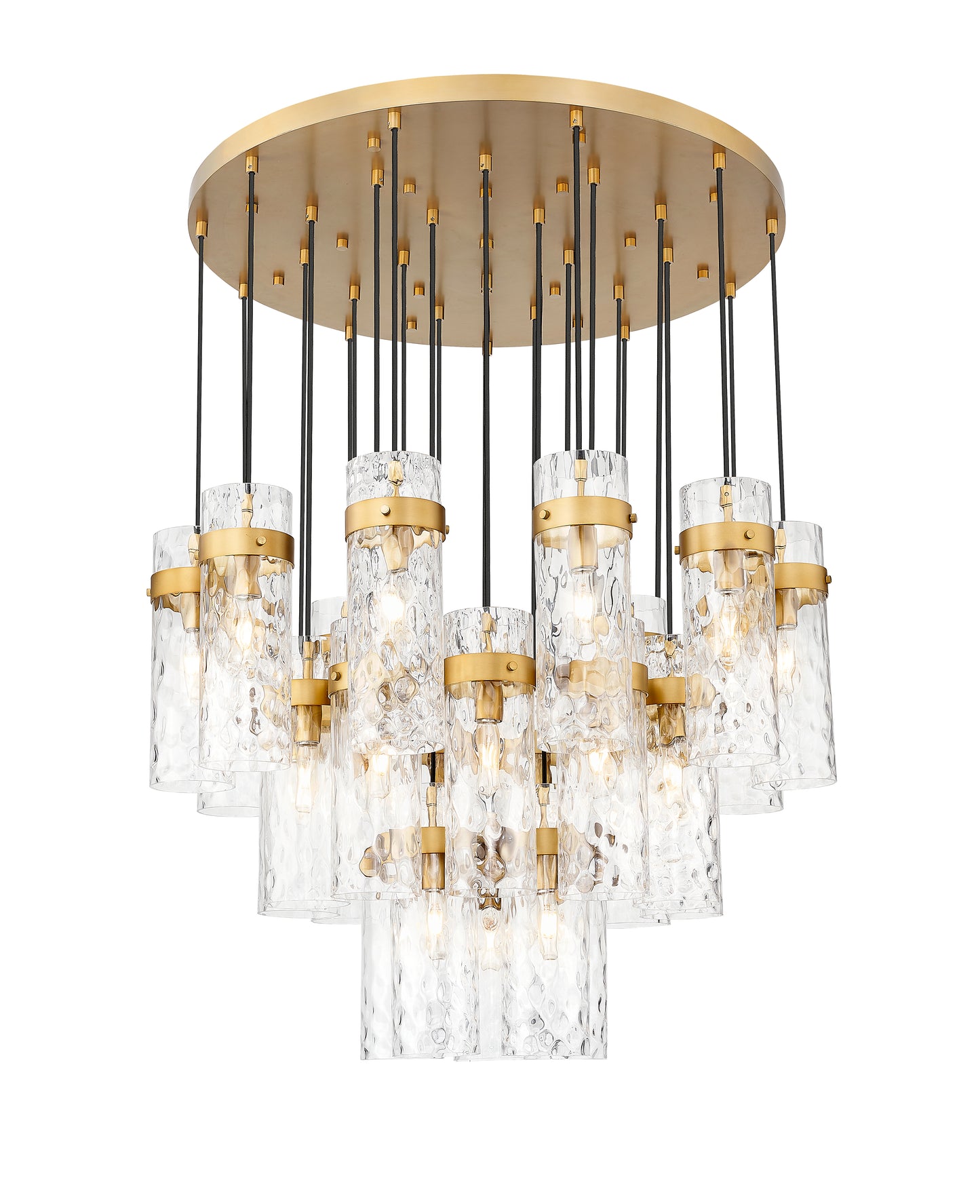 7002P5-27R-RB - Fontaine 27 Light 40" Chandelier - Rubbed Brass