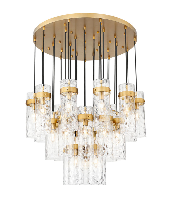 7002P5-27R-RB - Fontaine 27 Light 40" Chandelier - Rubbed Brass