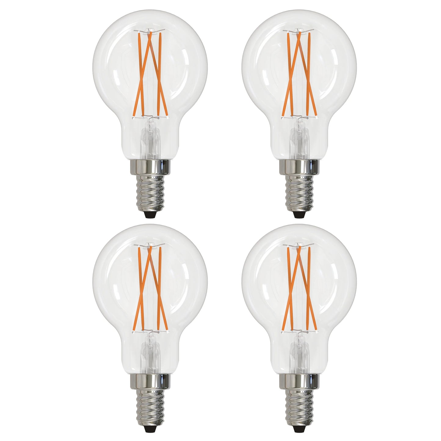 776826 - Filaments Dimmable A15 Clear Glass Candelabra Base - 4 Watt - 3000K - 4 Pack