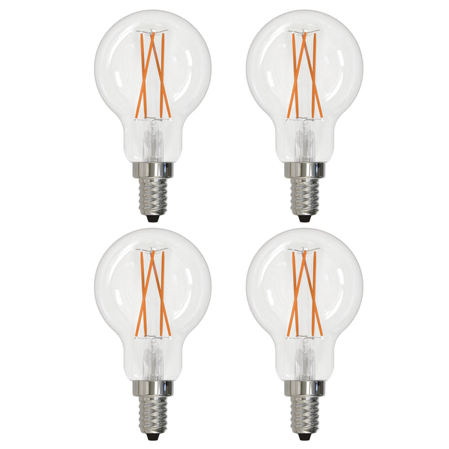 776826 - Filaments Dimmable A15 Clear Glass Candelabra Base - 4 Watt - 3000K - 4 Pack