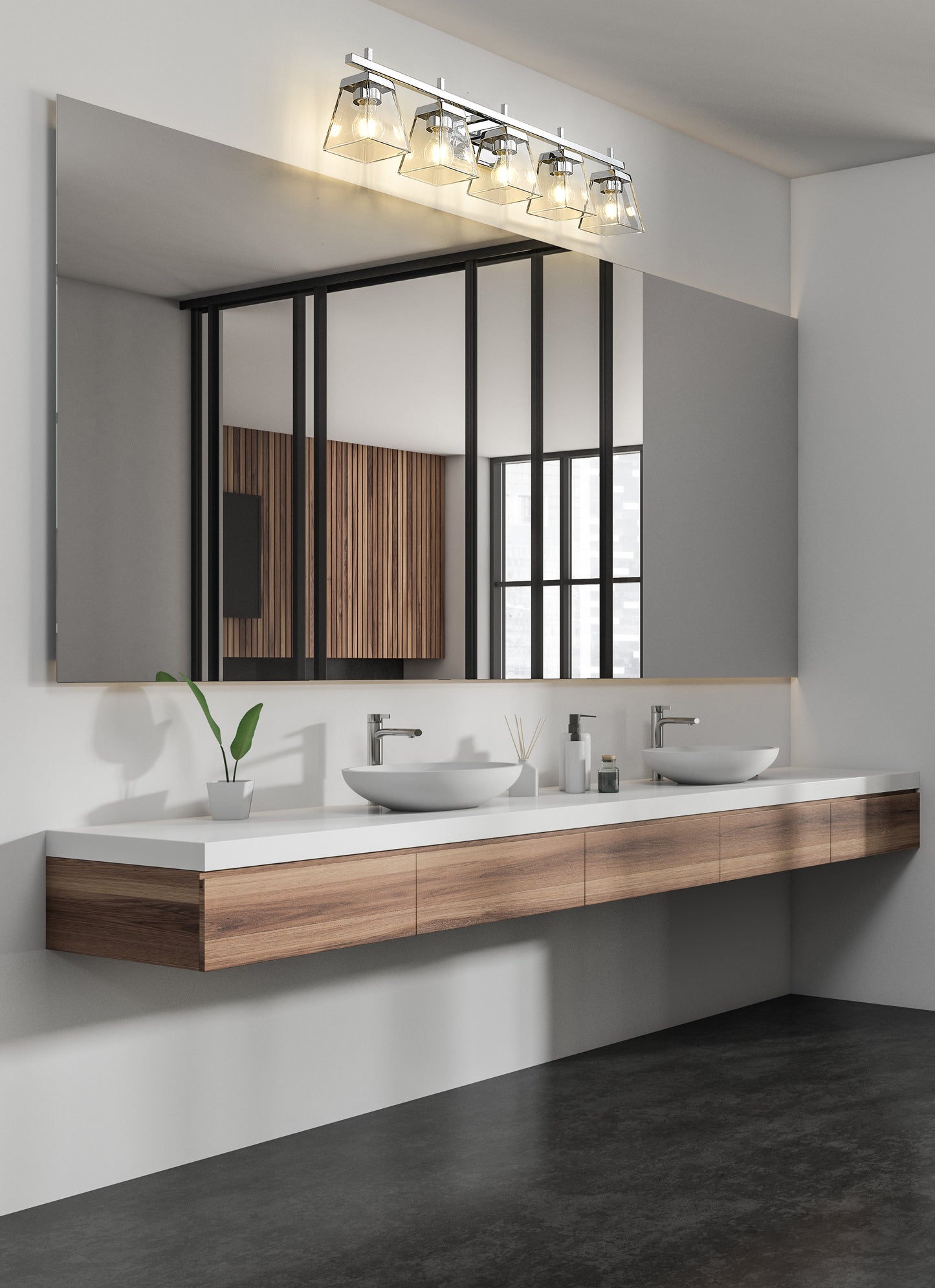 819-5V-CH - Lauren 5 Light 39" Vanity - Chrome