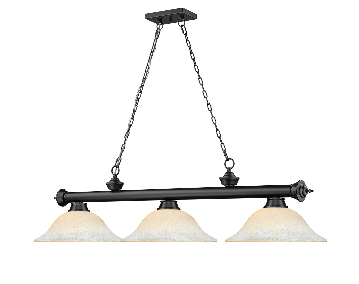 2306-3MB-WM16 - Cordon 3 Light 58" Billiard - Matte Black