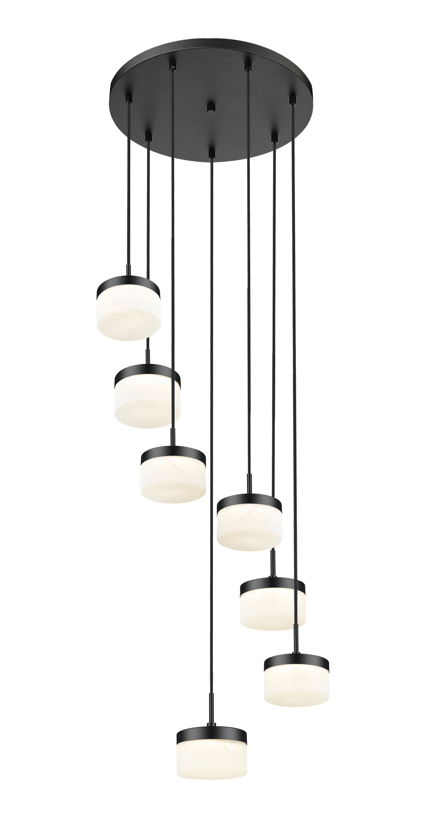 827P6-7R-MB-LED - Renaud 7 Light 21" Chandelier - Matte Black