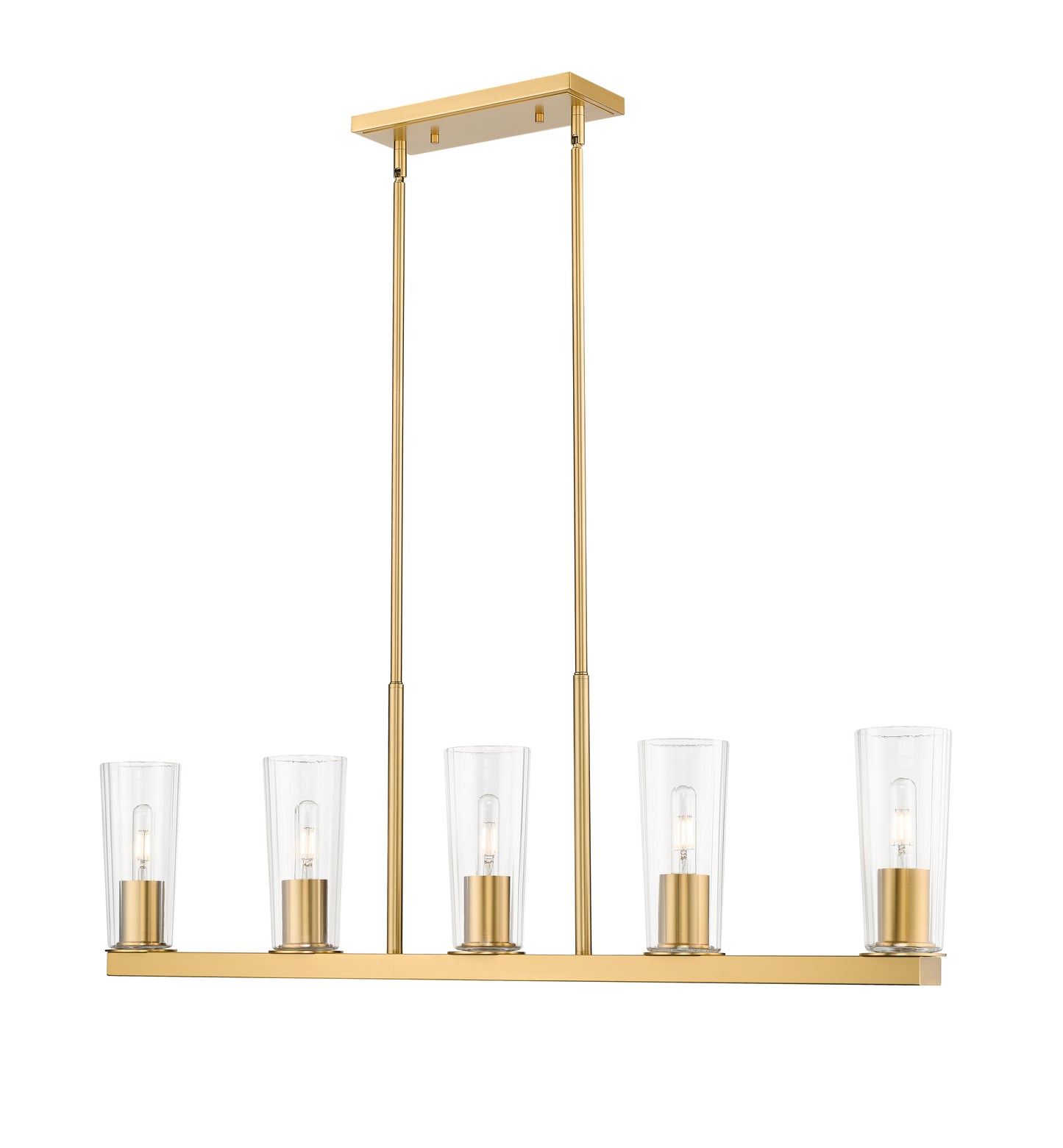 826-5L-MGLD - Titus 5 Light Linear 44" Chandelier - Modern Gold