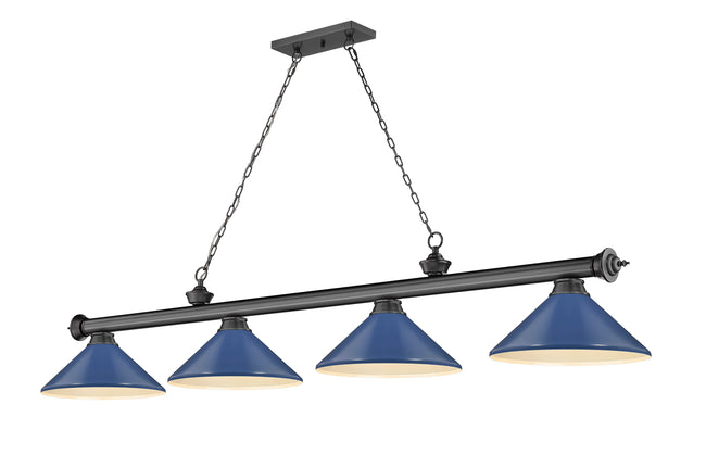 2306-4BP-MNB - Cordon 4 Light 82" Billiard - Bronze Plate