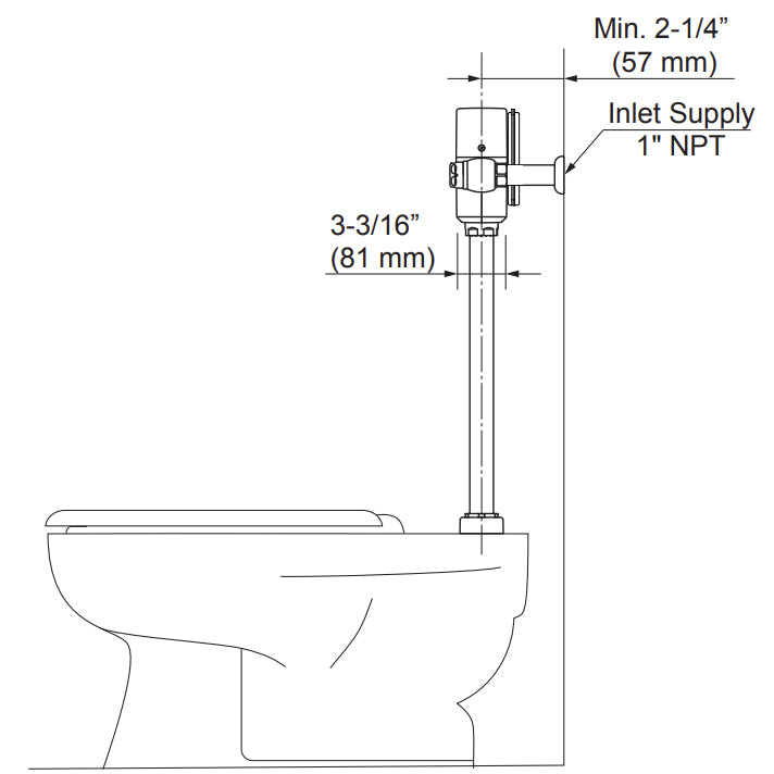 TET6LBi32#CP - ECOPOWER Touchless 1.28 GPF Toilet Flushometer Valve - Top Spud, IoT-Ready - Chrome