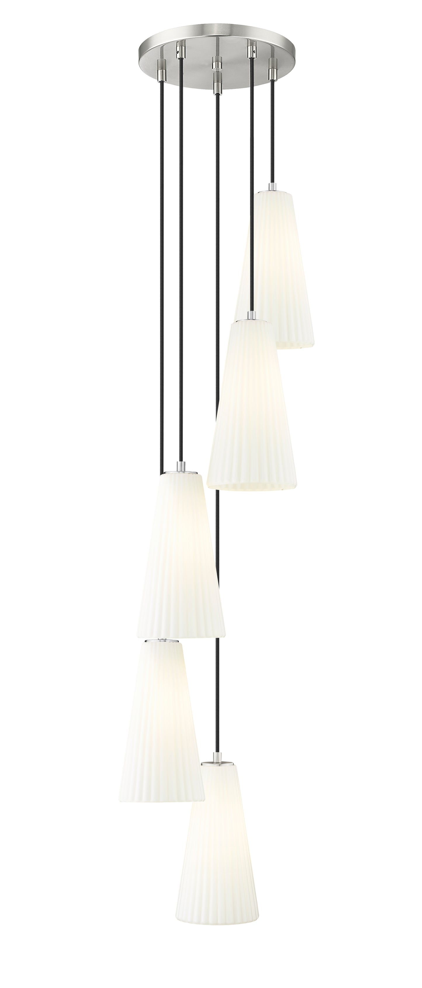 3043P7-5R-BN - Farrell 5 Light 12" Chandelier - Brushed Nickel