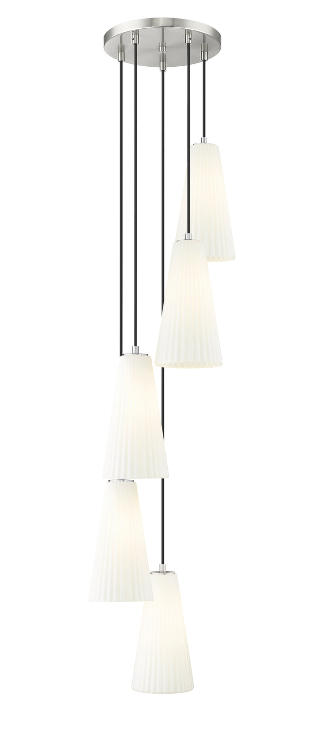 3043P7-5R-BN - Farrell 5 Light 12" Chandelier - Brushed Nickel