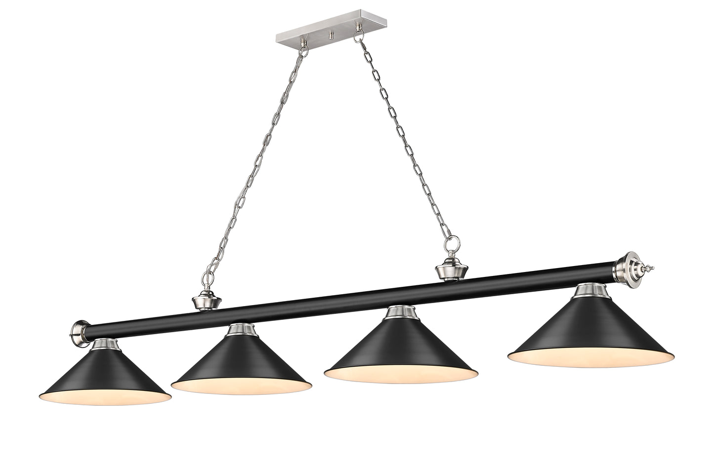 2306-4MB-BN-MB15 - Cordon 4 Light 81" Billiard - Matte Black / Brushed Nickel