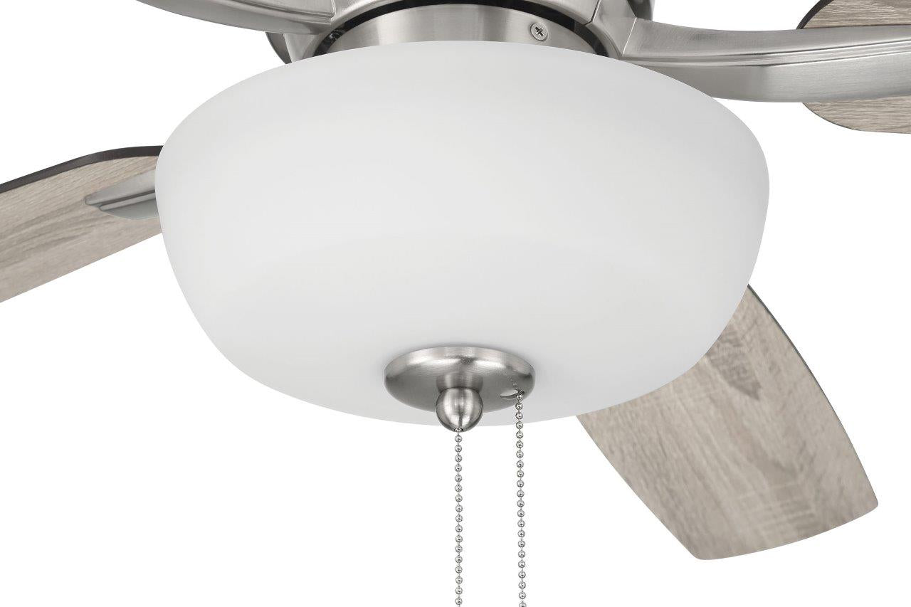 WHL52BNK5C1 - Wheeler 52 2-Light Bowl 52" 5 Blade Ceiling Fan with Light Kit - Brushed Nickel