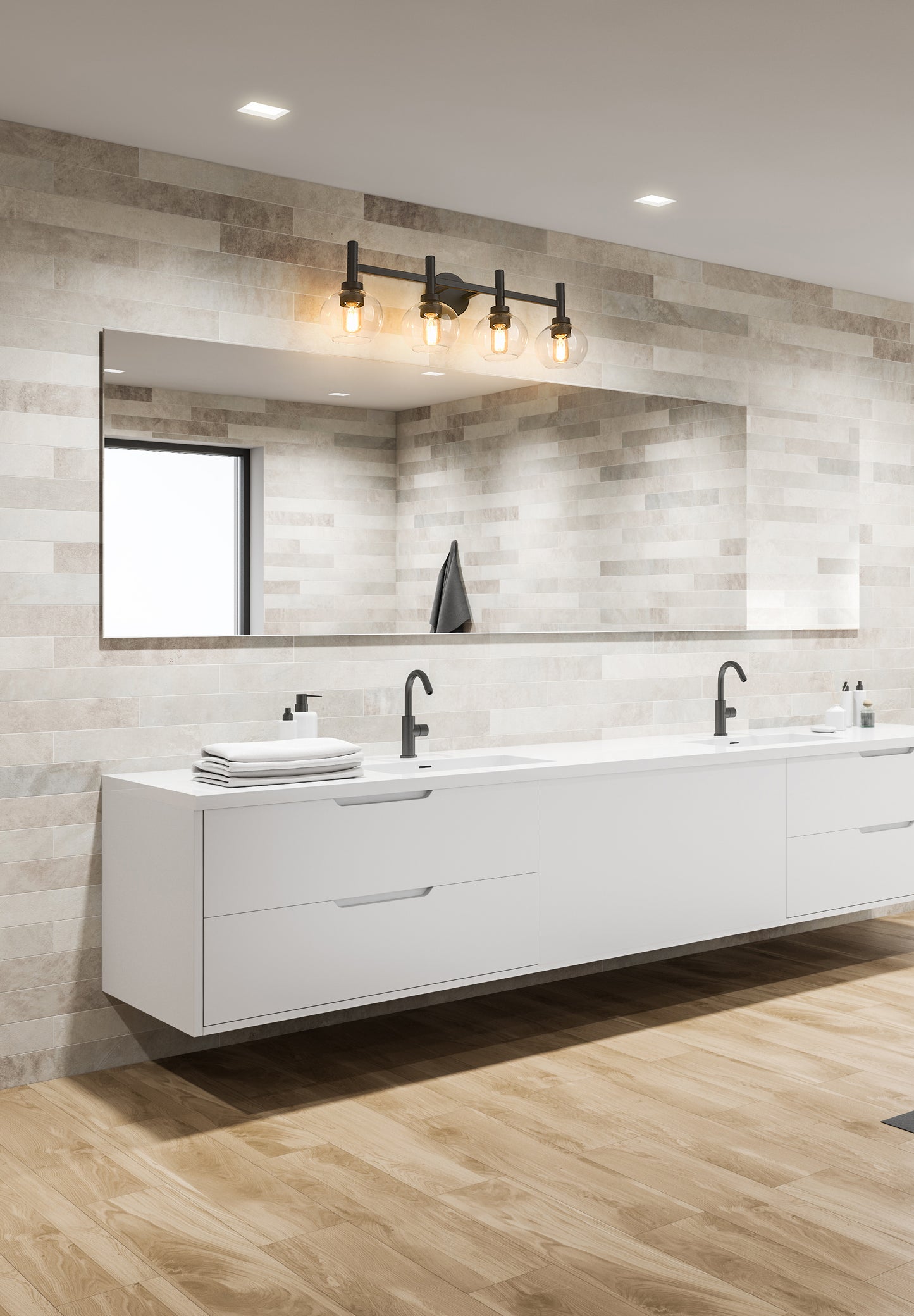 7502-4V-MB - Sutton 4 Light 32" Vanity - Matte Black