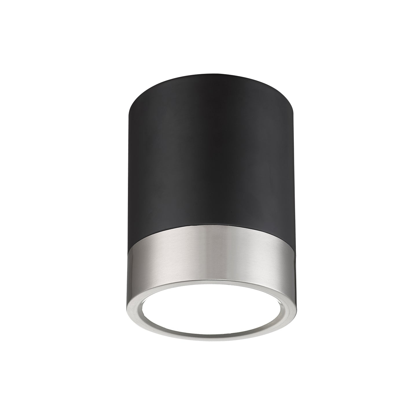 1006F6-MB-BN-LED - Algar 1 Light Flush 6" Mount - Matte Black / Brushed Nickel