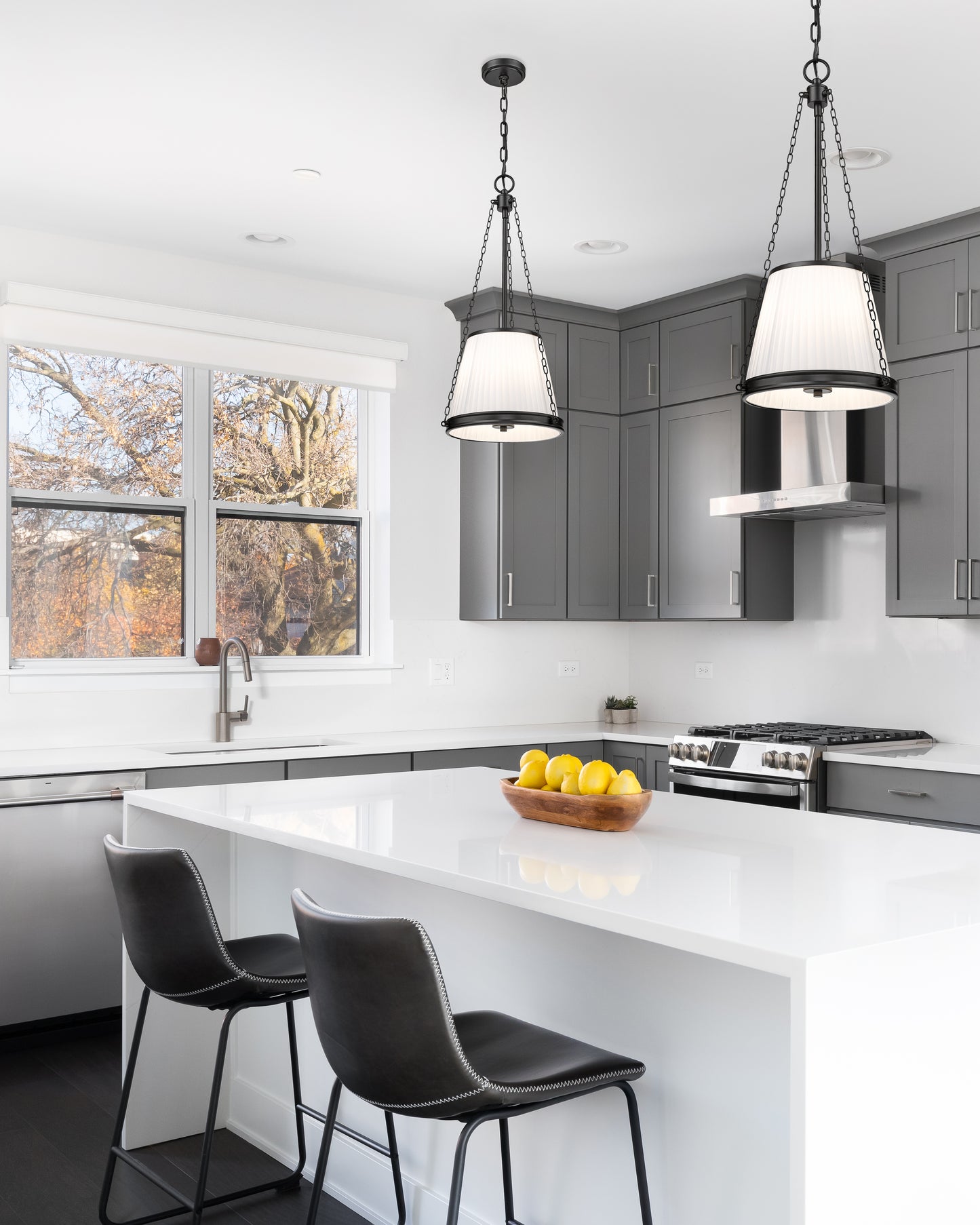 1954P12-MB - Madeline 4 Light 12" Pendant - Matte Black