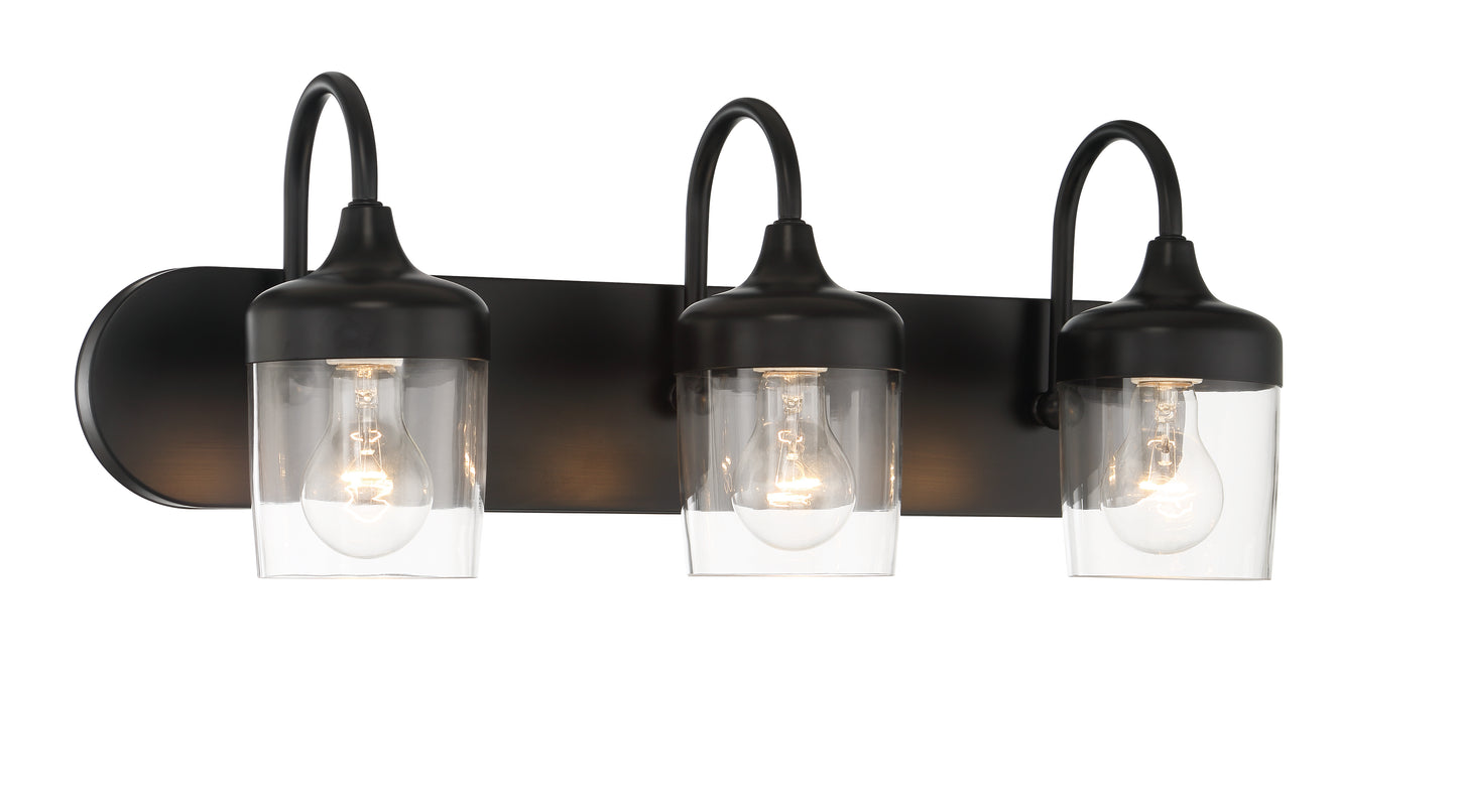 58103-FB - Wrenn 3 Light 24" Wide Vanity Light - Flat Black
