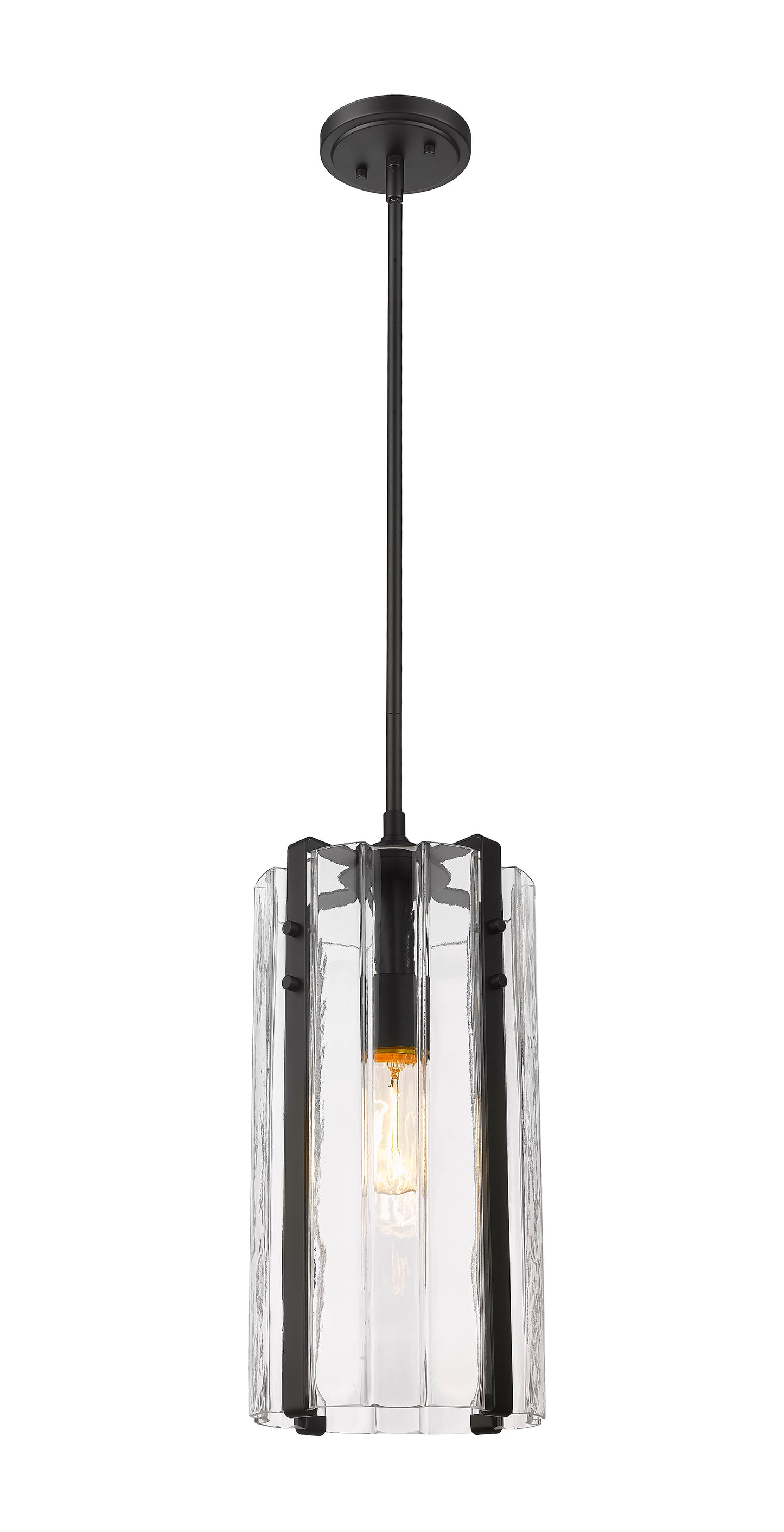 3036P8-MB - Alverton 1 Light 8" Pendant - Matte Black