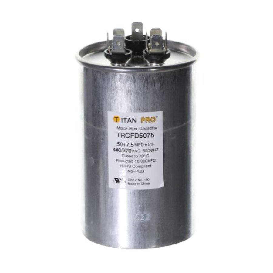 TRCFD5075 - TITAN PRO CAPACITOR 50+7.5 MFD 440/370V ROUND