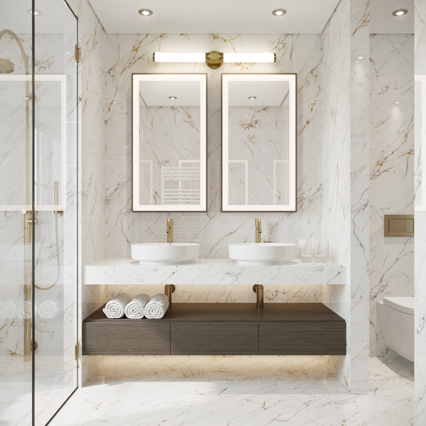 1010-32W-MGLD-LED - Cooper 1 Light 32" Vanity - Modern Gold