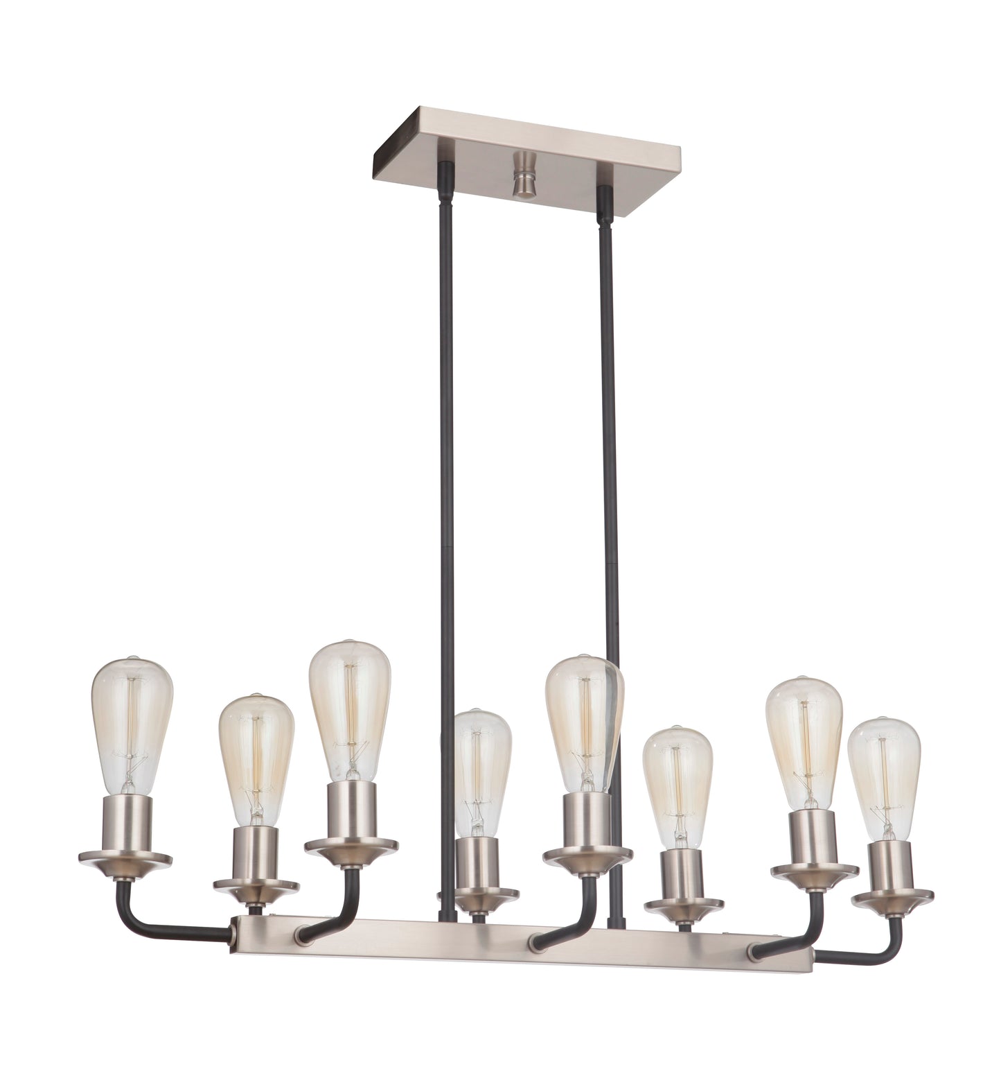 50378-FBBNK - Randolph 8 Light 11.5" Wide Island Light - Flat Black / Brushed Polished Nickel