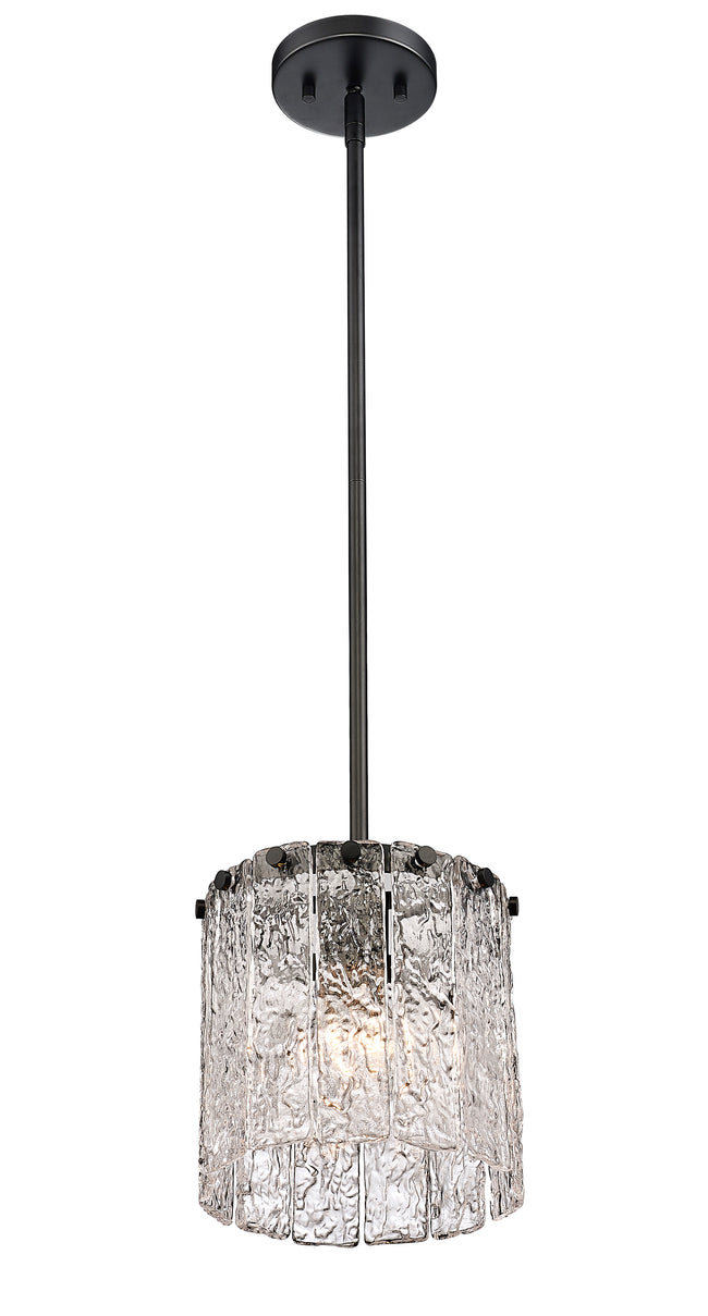 1943P8-MB - Glacier 1 Light 8" Pendant - Matte Black