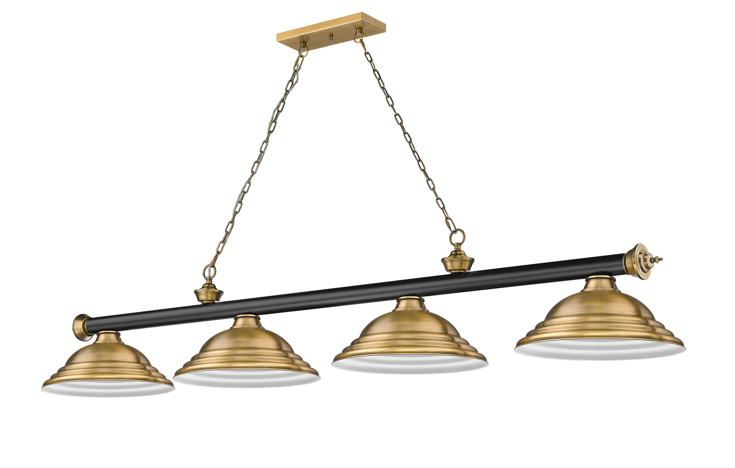 2306-4MB-RB-SRB - Cordon 4 Light 82" Billiard - Matte Black / Rubbed Brass