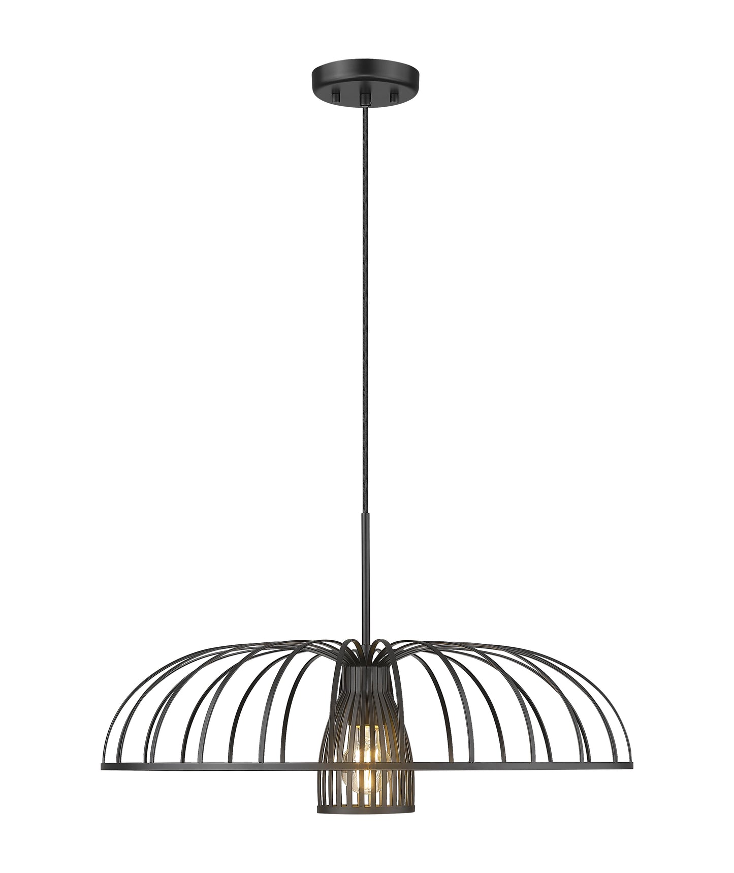 623P24-MB - Valencia 1 Light 24" Pendant - Matte Black