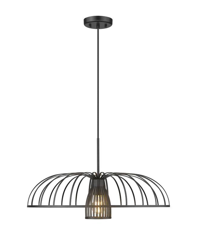 623P24-MB - Valencia 1 Light 24" Pendant - Matte Black