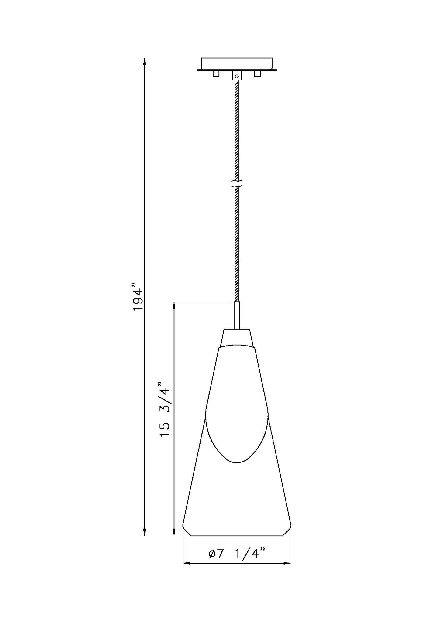 828P7-BN - Aimie 1 Light 7" Pendant - Brushed Nickel