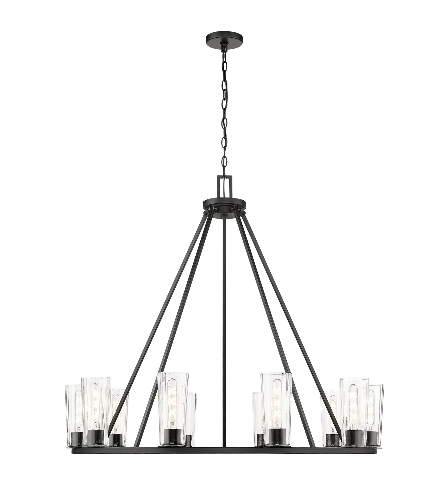 826-10MB - Titus 10 Light 46" Chandelier - Matte Black